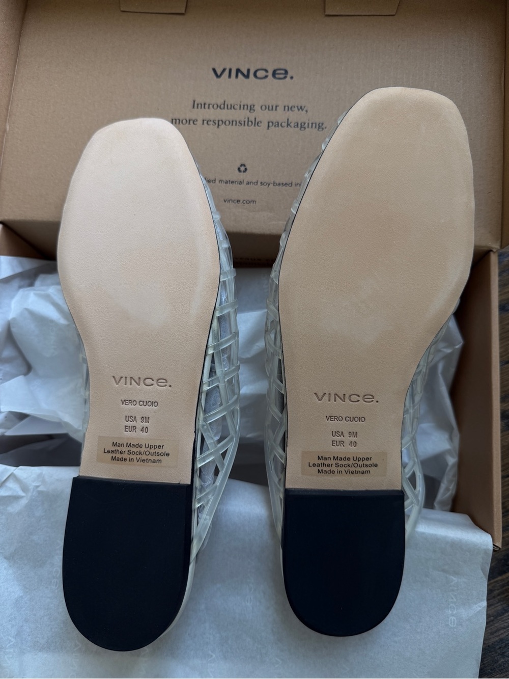NEW IN BOX Vince Barcelona Jelly Flats - size 9 - Picture 6 of 7